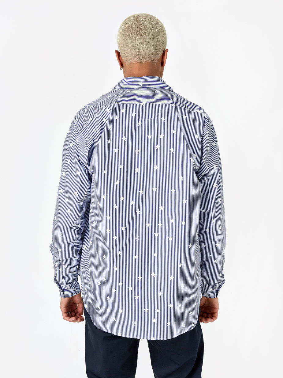 Wemblex Goodhood x Wemblex Button Down Shirt - Blue Stripe - Blue