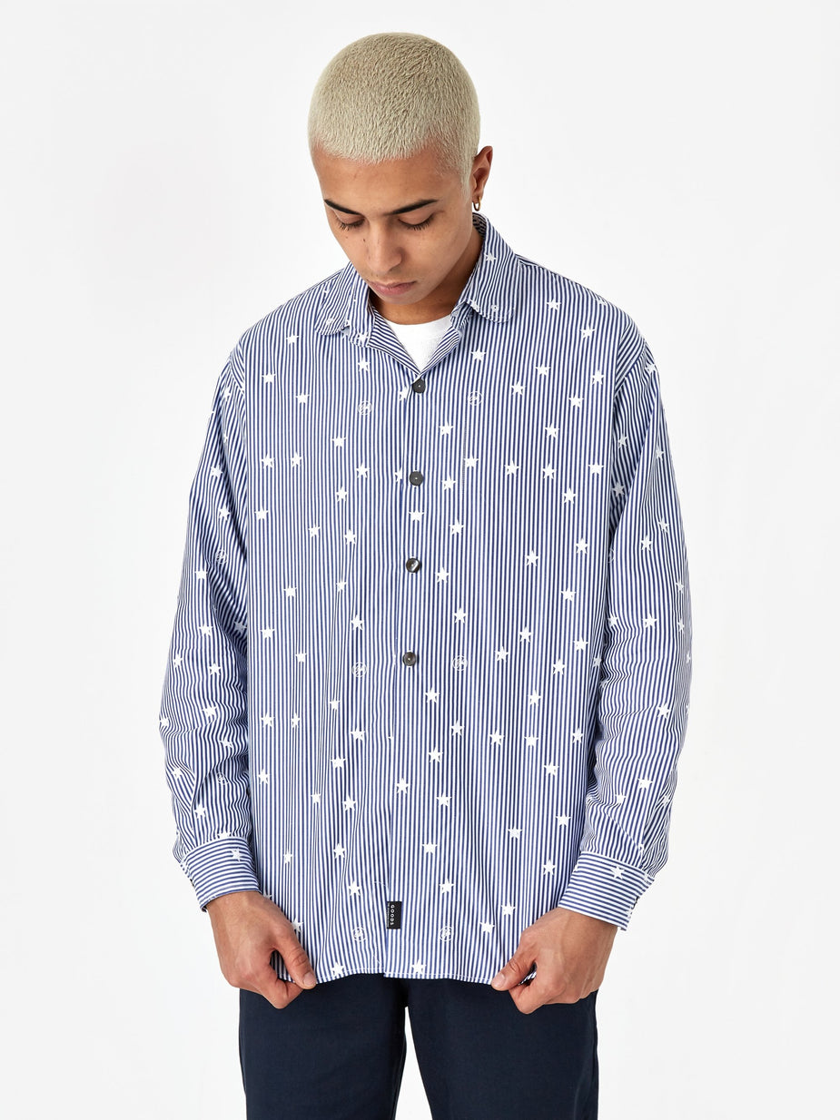 Wemblex Goodhood x Wemblex Button Down Shirt - Blue Stripe - Blue