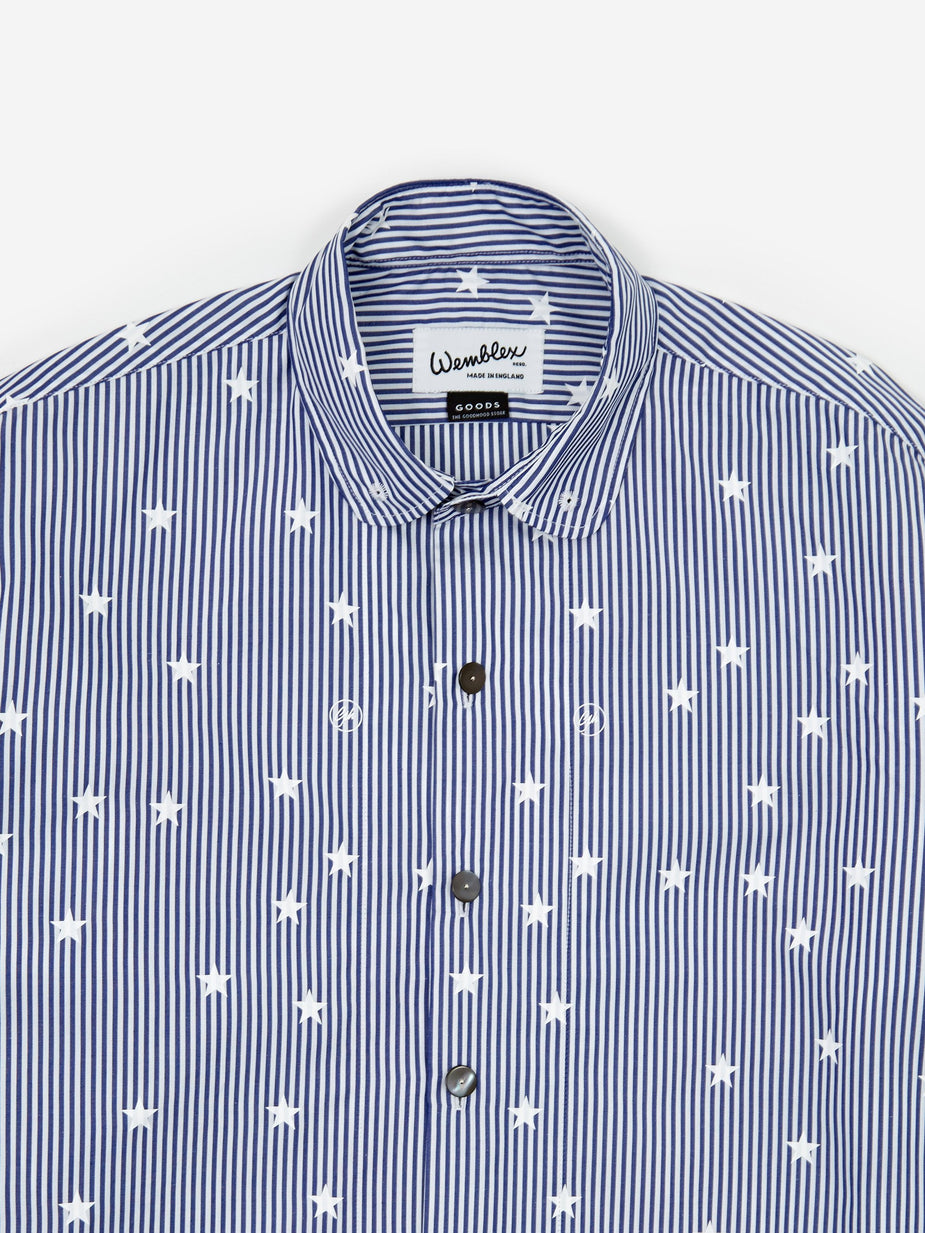 Wemblex Goodhood x Wemblex Button Down Shirt - Blue Stripe - Blue