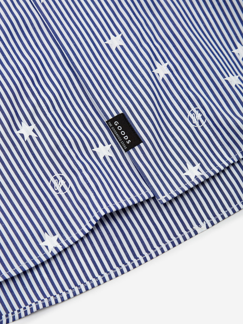 Wemblex Goodhood x Wemblex Button Down Shirt - Blue Stripe - Blue