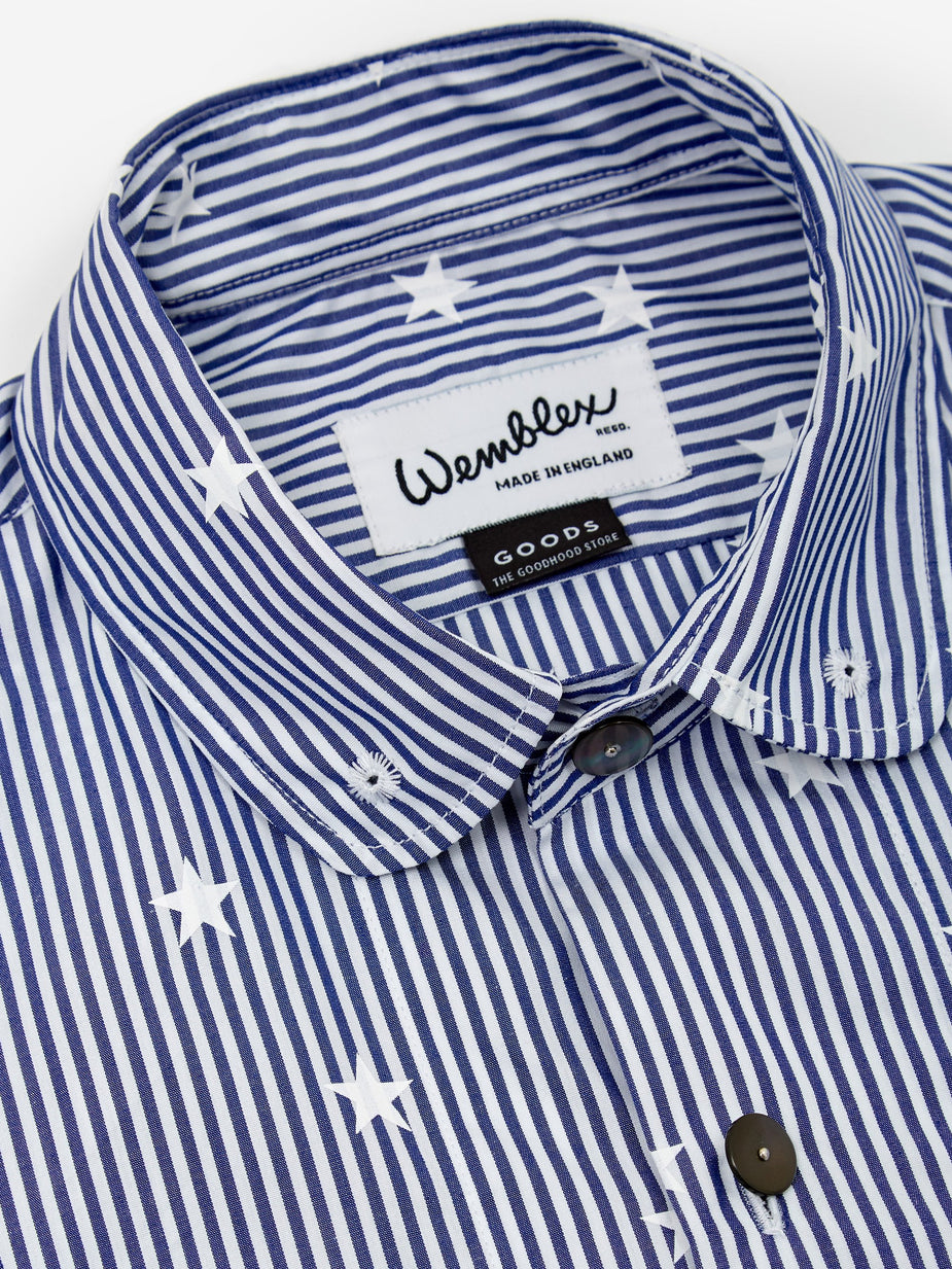 Wemblex Goodhood x Wemblex Button Down Shirt - Blue Stripe - Blue