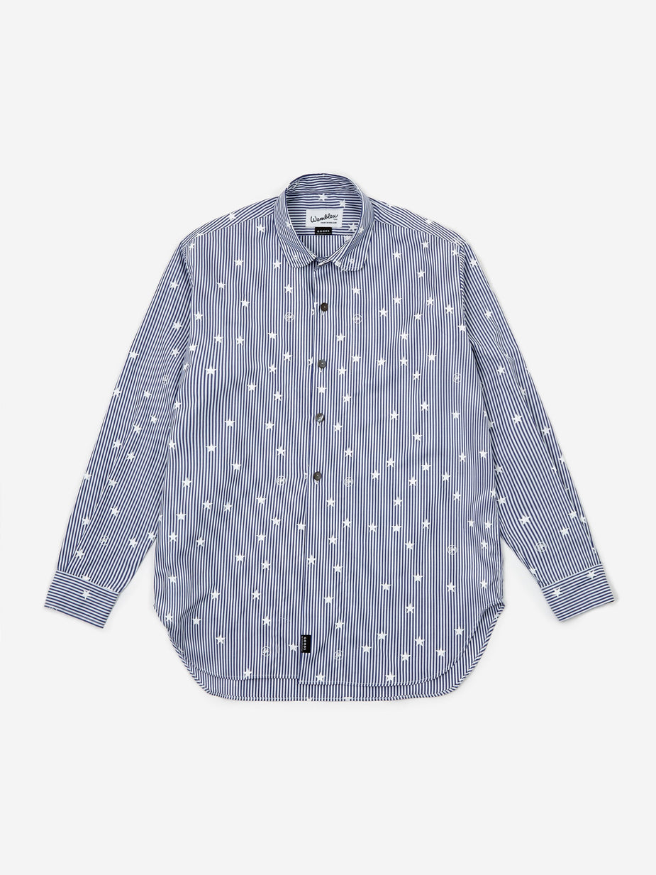 Wemblex Goodhood x Wemblex Button Down Shirt - Blue Stripe - Blue