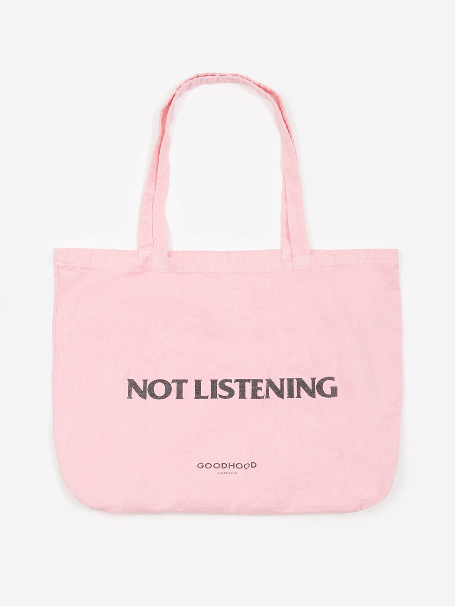 Goods By Goodhood Goods by Goodhood Not Listening Tote Bag - Pink Overdye - Pink