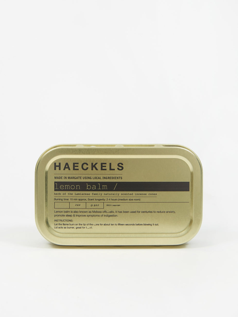 Haeckels Haeckels Incense Tin - Lemon Balm - Gold