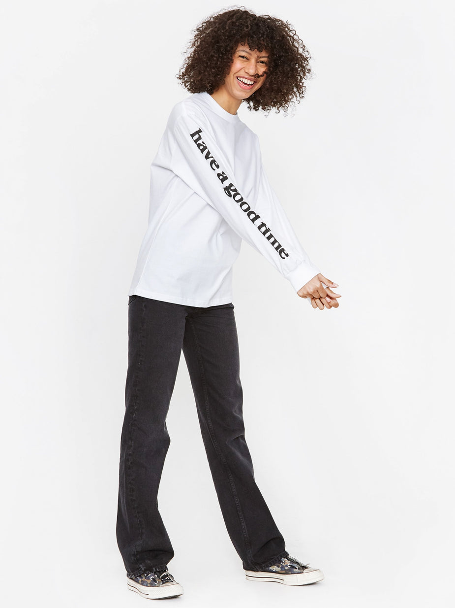 Have A Good Time Have A Good Time Arm Bubble Side Logo Longsleeve T-Shirt - White - White