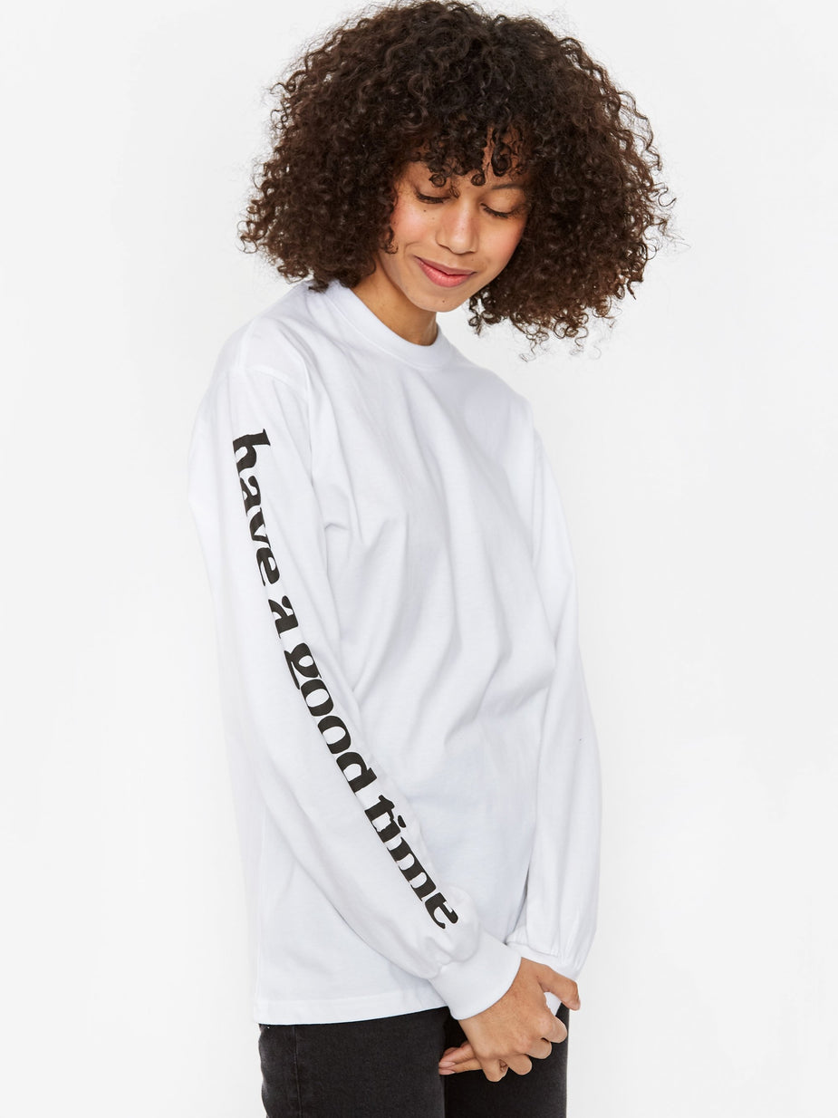 Have A Good Time Have A Good Time Arm Bubble Side Logo Longsleeve T-Shirt - White - White