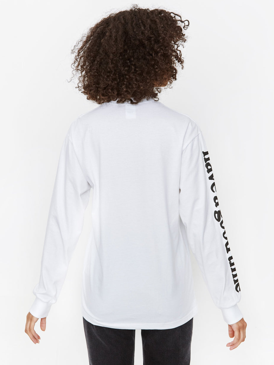 Have A Good Time Have A Good Time Arm Bubble Side Logo Longsleeve T-Shirt - White - White