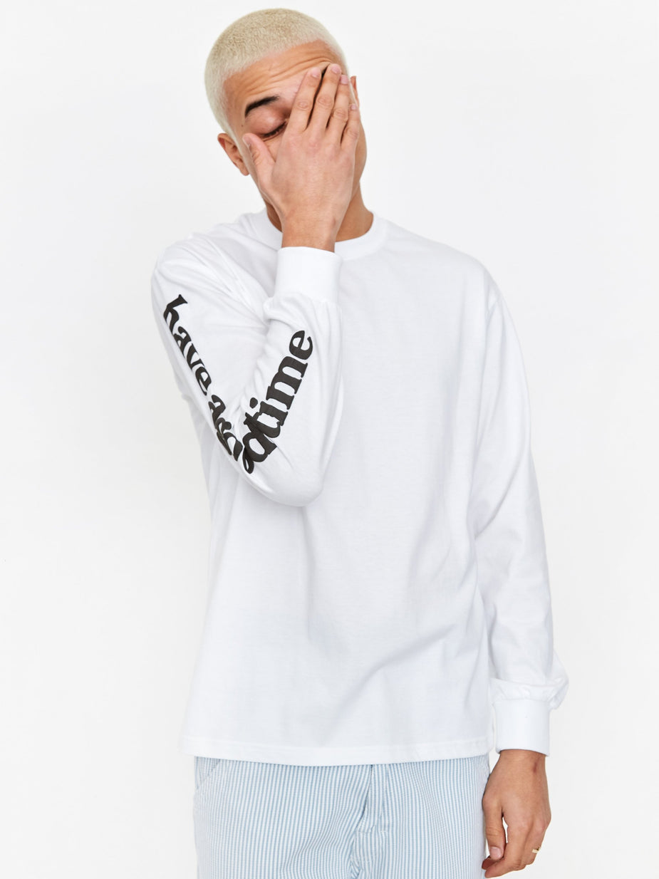 Have A Good Time Have A Good Time Arm Bubble Side Logo Longsleeve T-Shirt - White - White