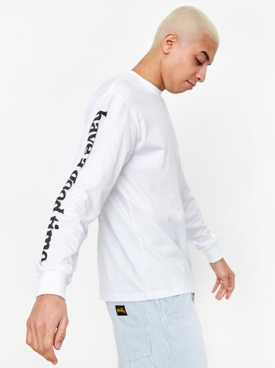 Have A Good Time Have A Good Time Arm Bubble Side Logo Longsleeve T-Shirt - White - White