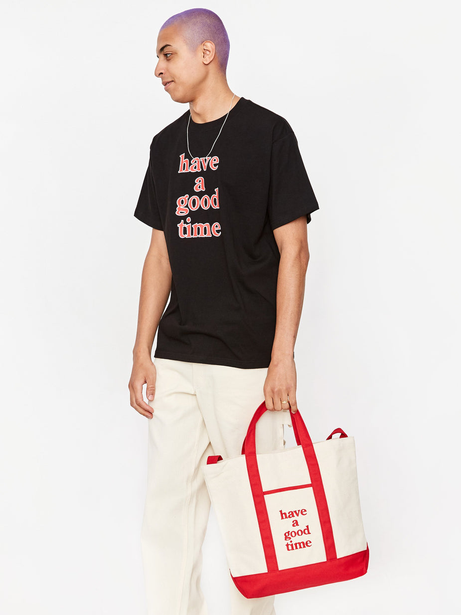 Have A Good Time Have A Good Time Canvas Logo Tote Bag - Red - Red