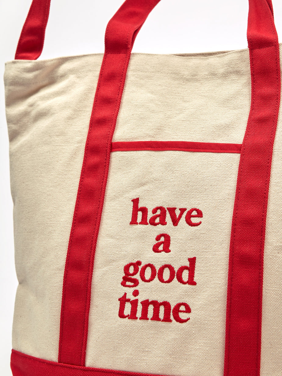 Have A Good Time Have A Good Time Canvas Logo Tote Bag - Red - Red