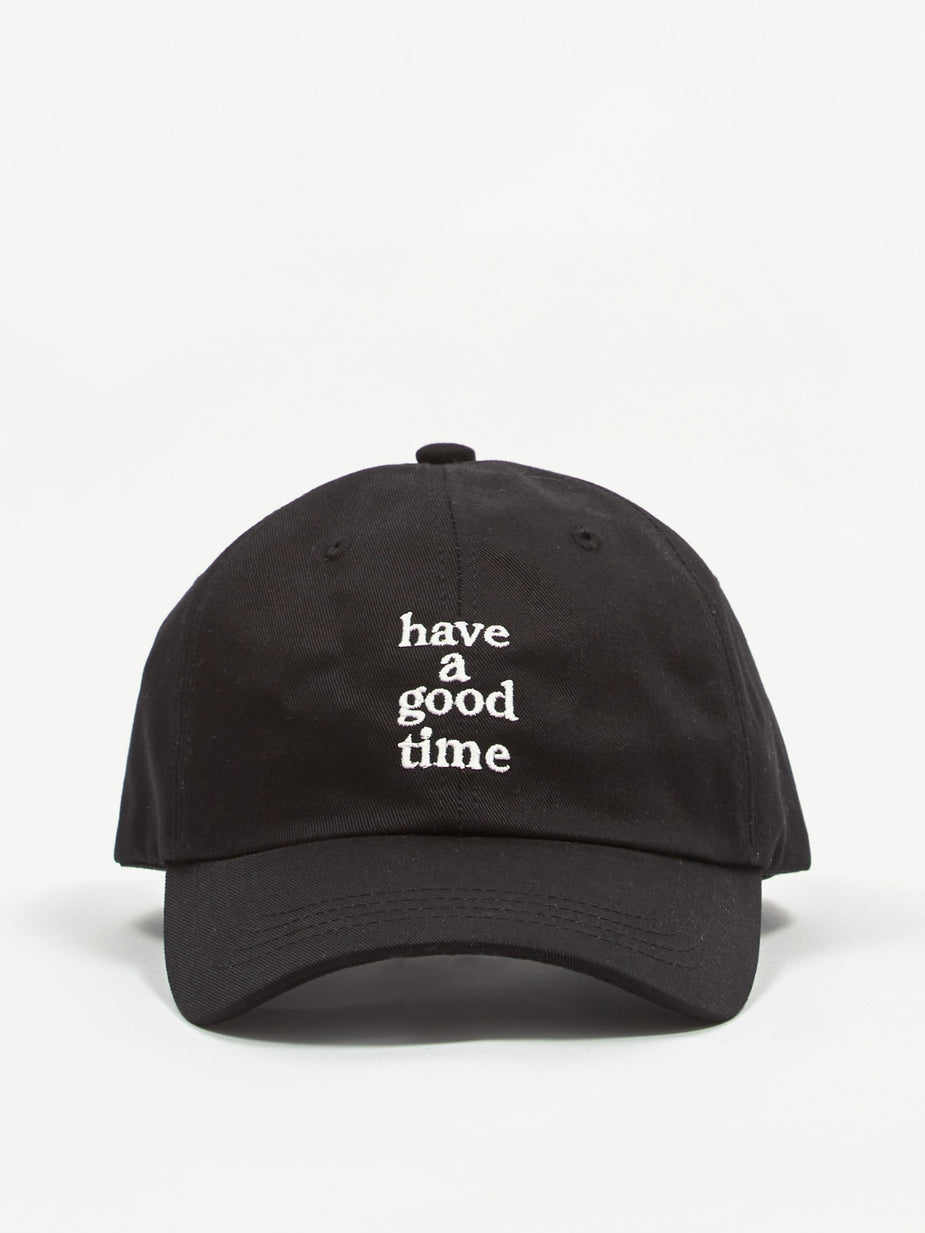 Have A Good Time Have A Good Time Embroidered Logo Flat 6 Panel Cap - Black - Black
