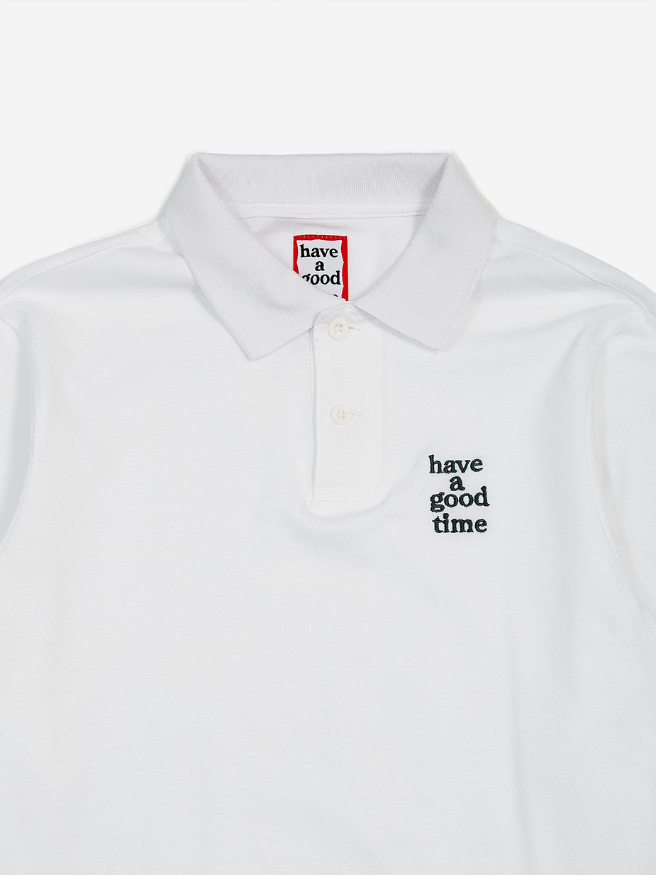 Have A Good Time Have A Good Time Logo Longsleeve Polo Shirt - White - White
