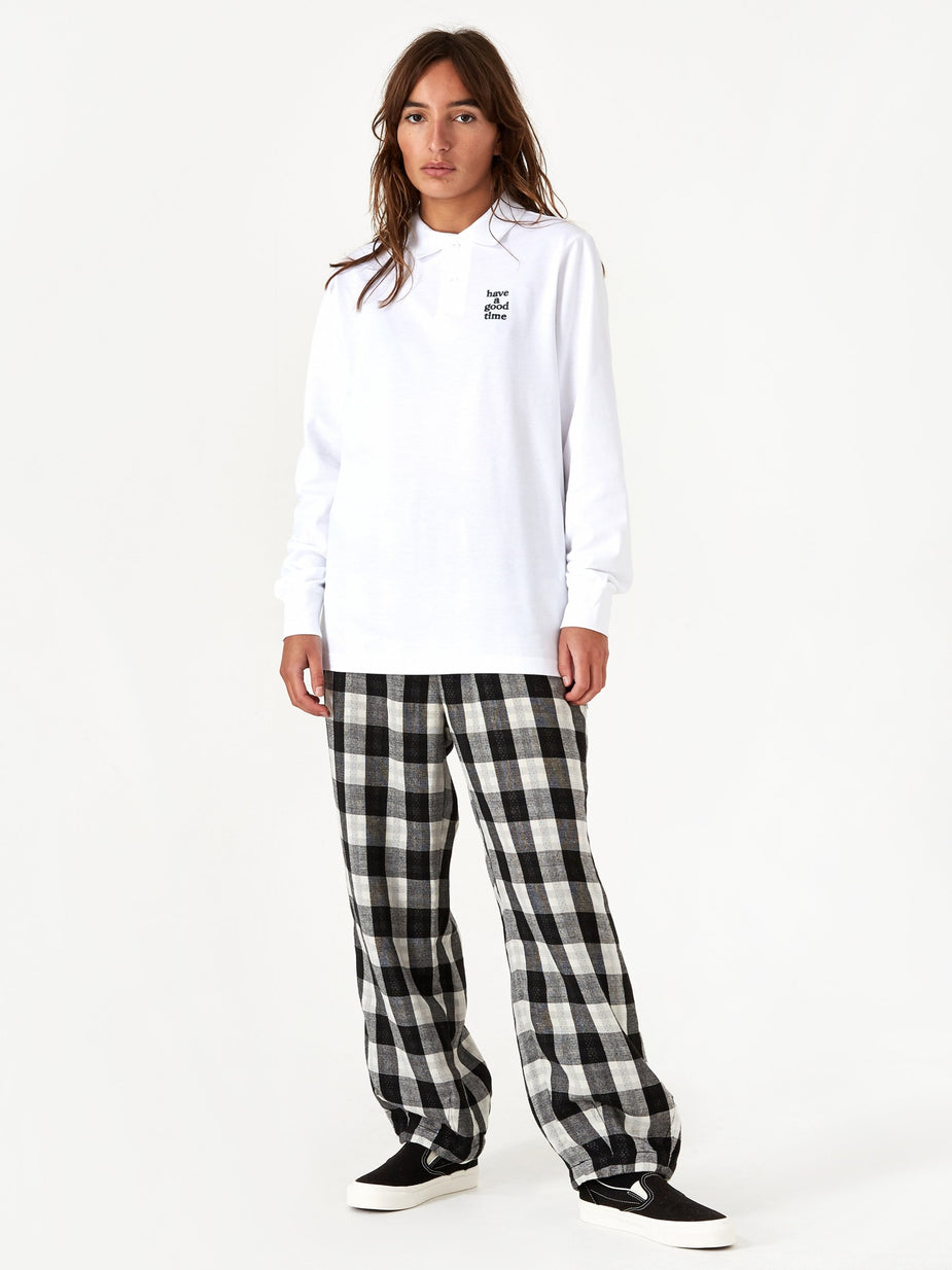 Have A Good Time Have A Good Time Logo Longsleeve Polo Shirt - White - White
