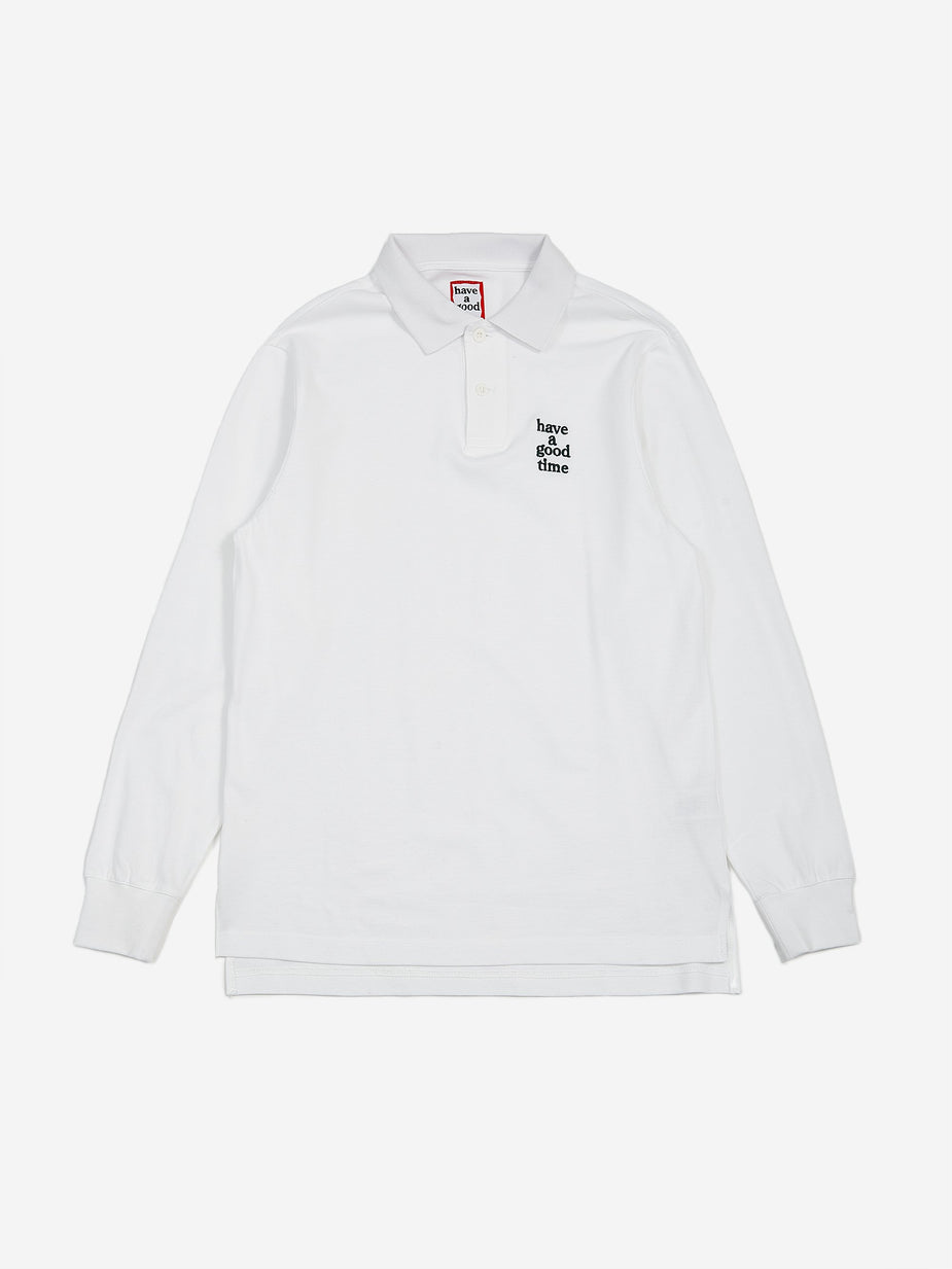 Have A Good Time Have A Good Time Logo Longsleeve Polo Shirt - White - White