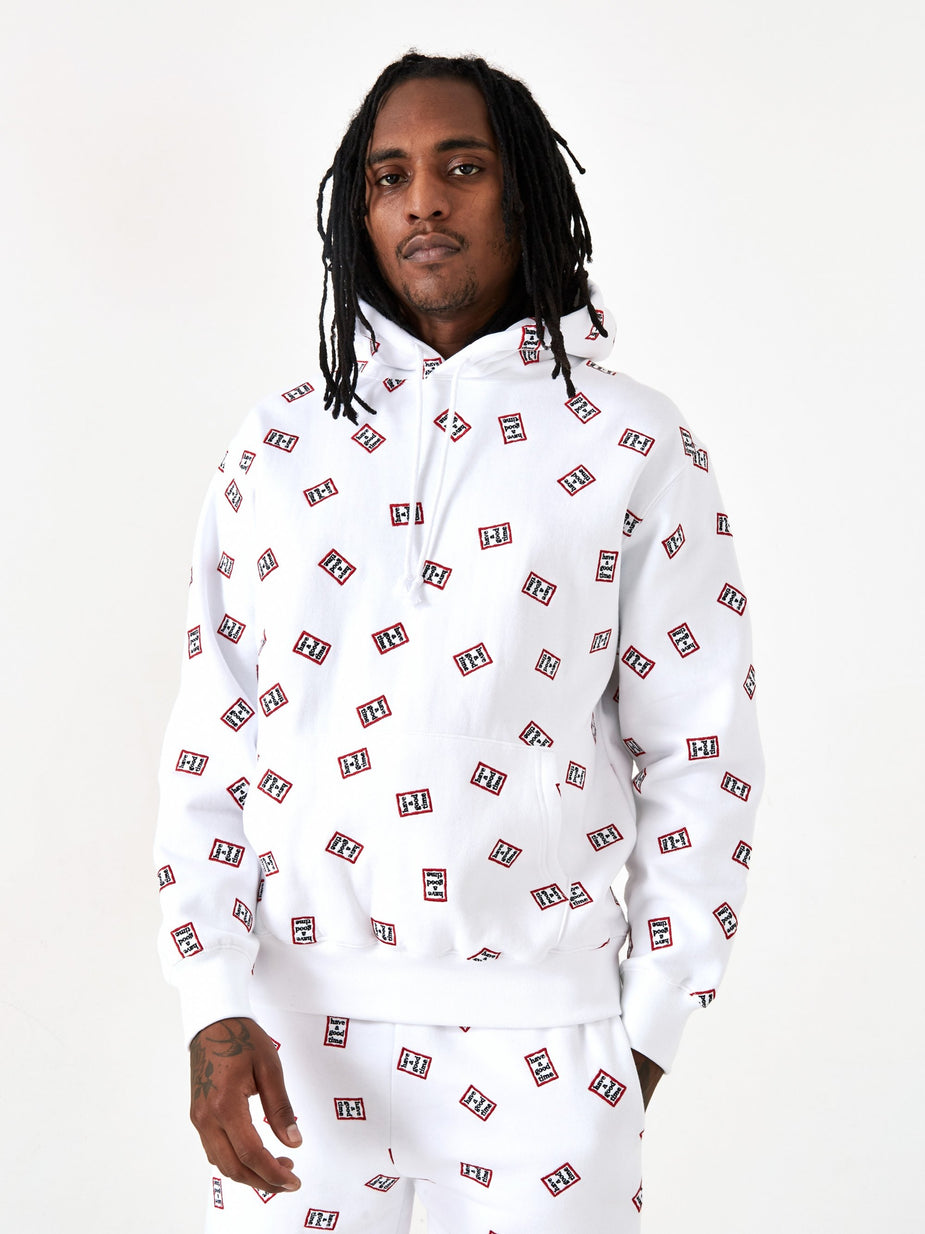 Have A Good Time Have A Good Time Mini Mini Frame Allover Hooded Sweatshirt - White - White
