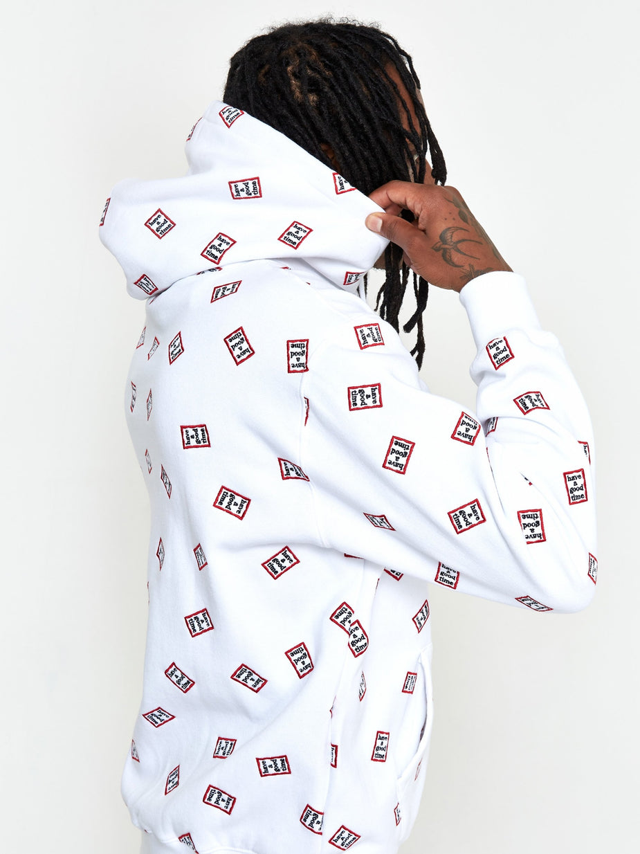 Have A Good Time Have A Good Time Mini Mini Frame Allover Hooded Sweatshirt - White - White