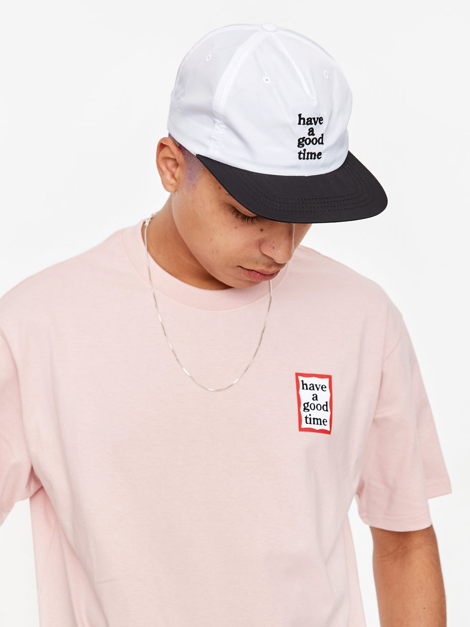 Have A Good Time Have A Good Time Nylon Logo Flat 5 Panel Cap - White/Black - Black