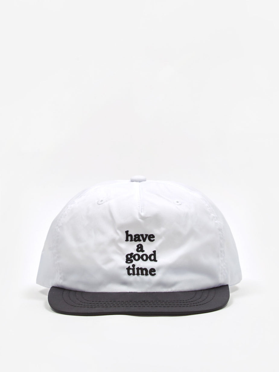 Have A Good Time Have A Good Time Nylon Logo Flat 5 Panel Cap - White/Black - Black