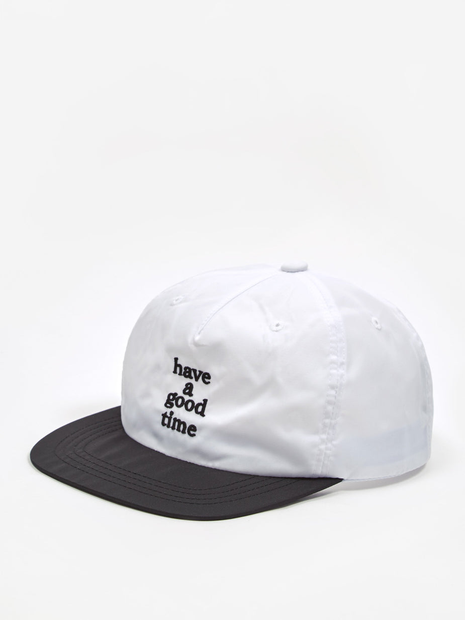 Have A Good Time Have A Good Time Nylon Logo Flat 5 Panel Cap - White/Black - Black