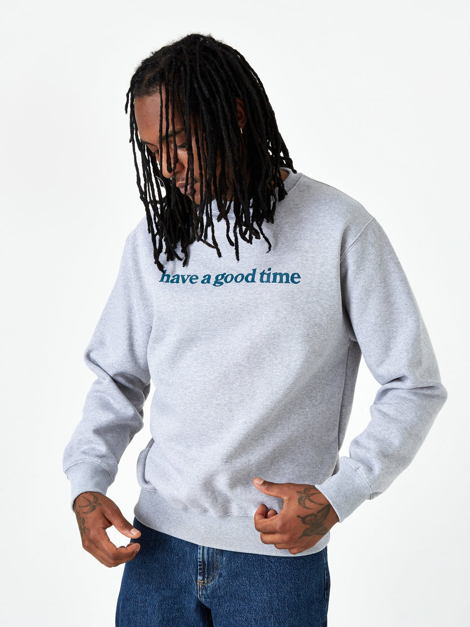 Have A Good Time Have A Good Time Side Logo Crewneck Sweatshirt - Heather Grey - Grey