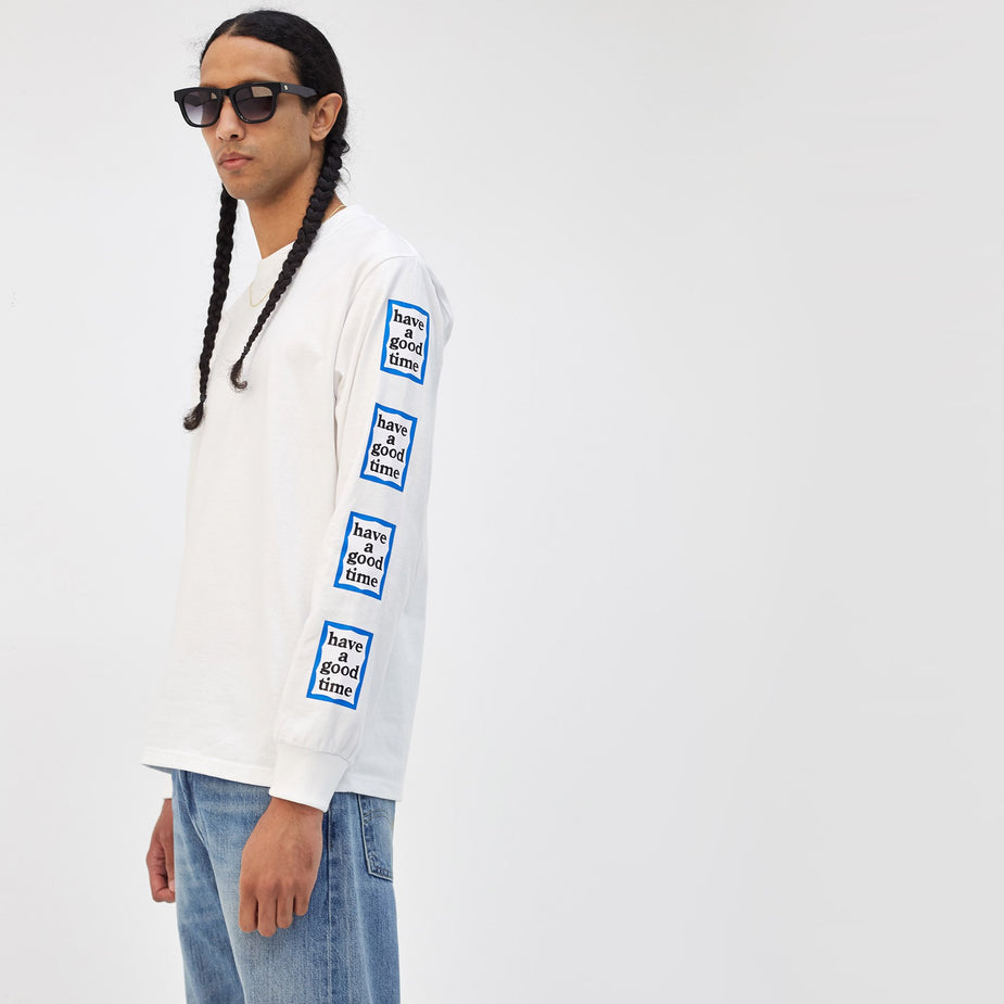 Have A Good Time Have A Good Time Arm Blue Frame Long Sleeve T-Shirt - White - White