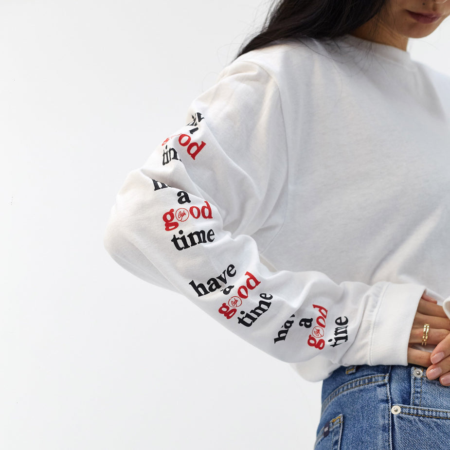 Have A Good Time Have A Good Time x Goodhood Arm Frame Logo L/S T-Shirt - White - White