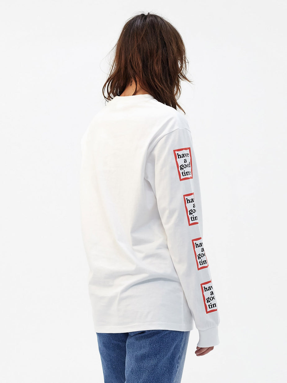 Have A Good Time Have A Good Time Arm Frame LS T-Shirt - White. - White