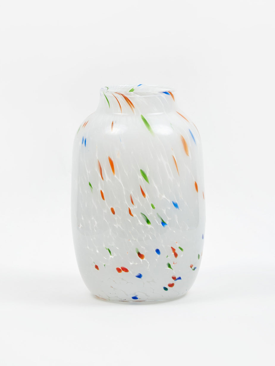 HAY HAY Splash Vase Round Large - White Dot - White