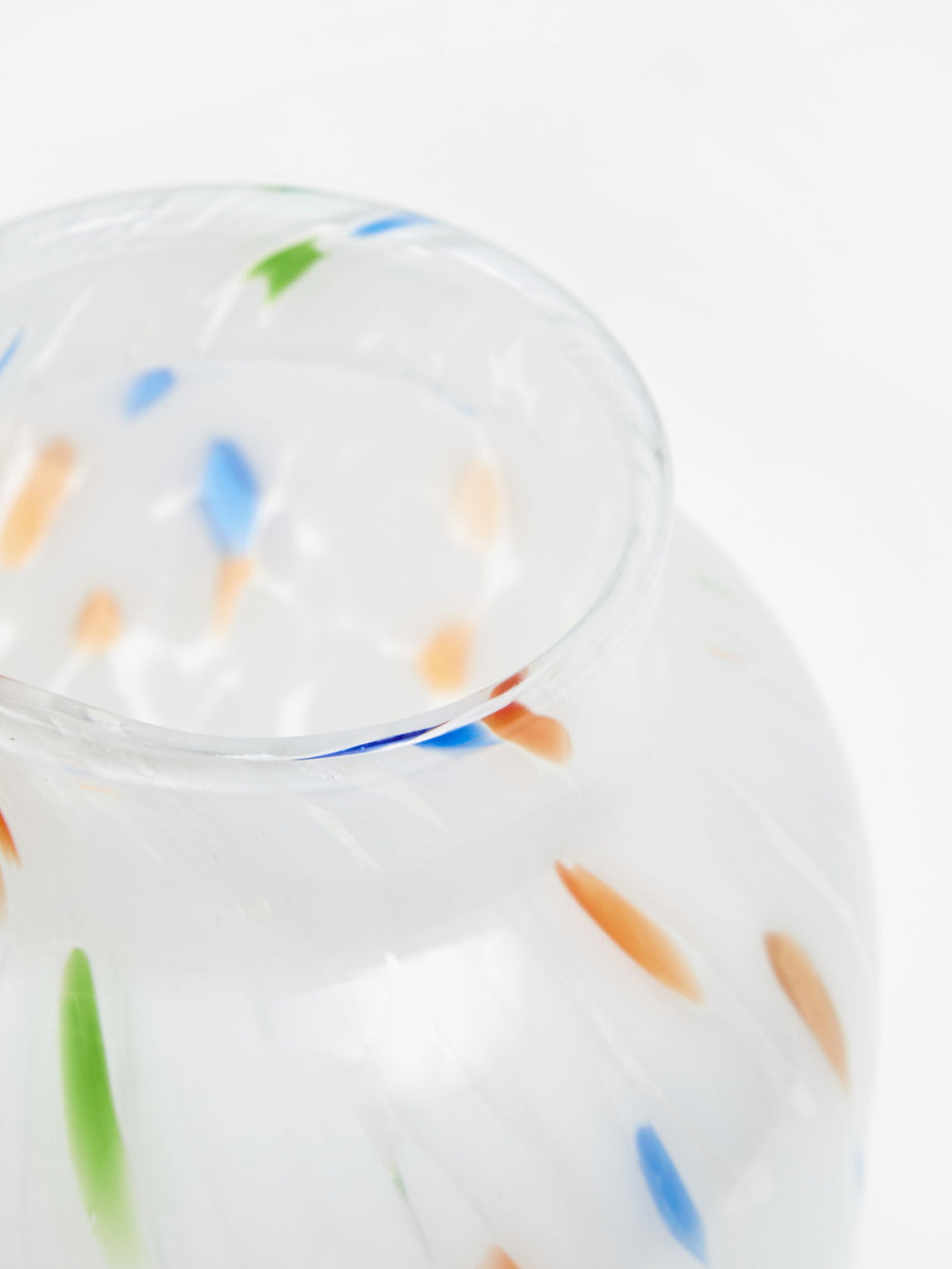 HAY HAY Splash Vase Round Large - White Dot - White