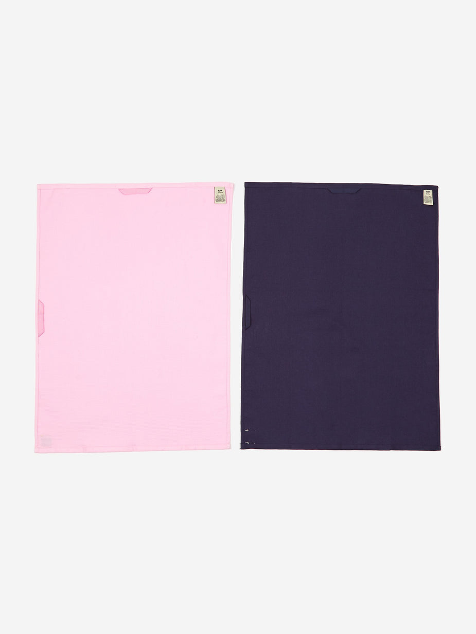 HAY HAY Waffle Tea Towel Set Of 2 - Cool Rose & Midnight Blue - Other
