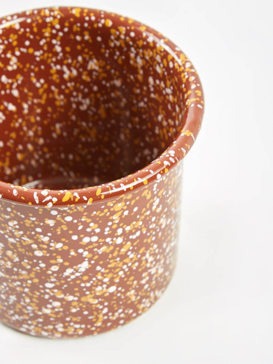 HAY HAY Enamel Sprinkle Enamel Herb Pot - Brown - Other