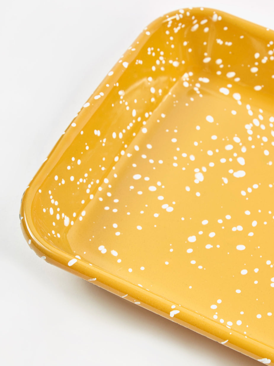 HAY HAY Enamel Sprinkle Rectangular Tray - Mustard - Other