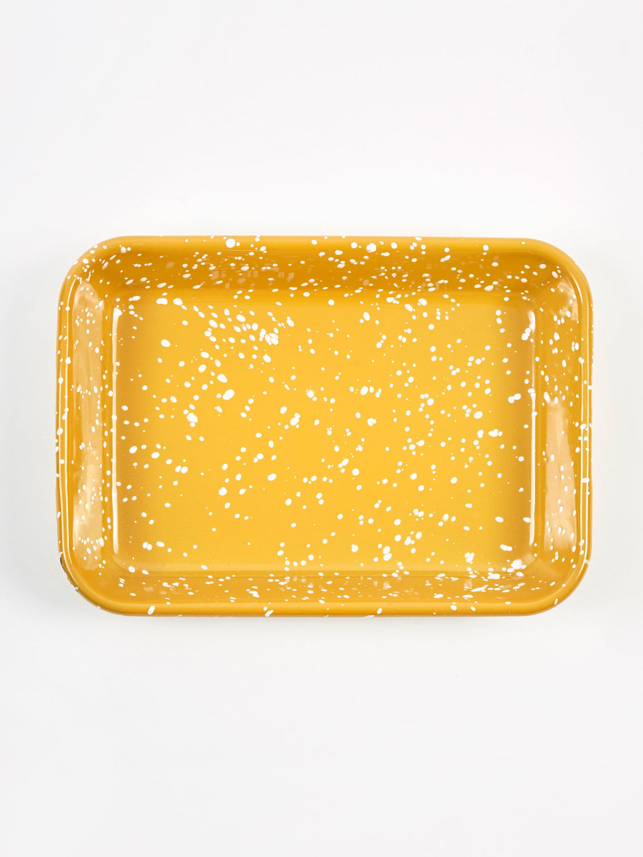 HAY HAY Enamel Sprinkle Rectangular Tray - Mustard - Other