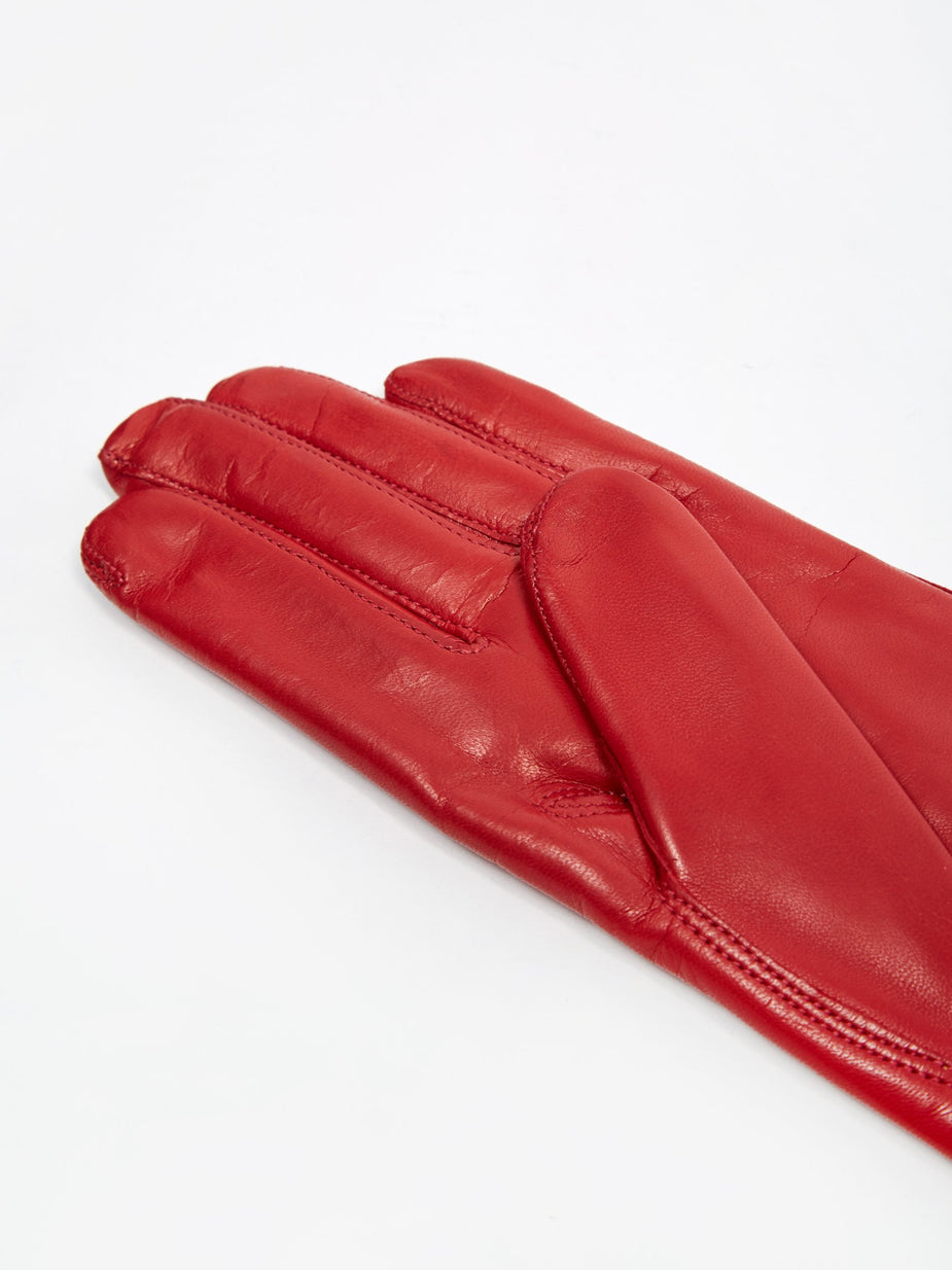 Hestra Hestra Leather Pique Cashmere Glove - Red - Red