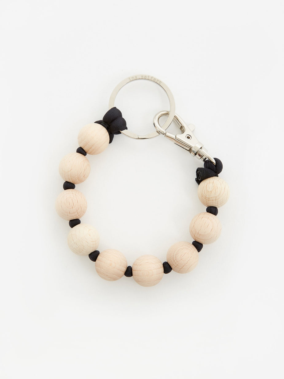 Ina Seifart Ina Seifart Dicke Perlen Short Key Holder - Natural/Black - Black