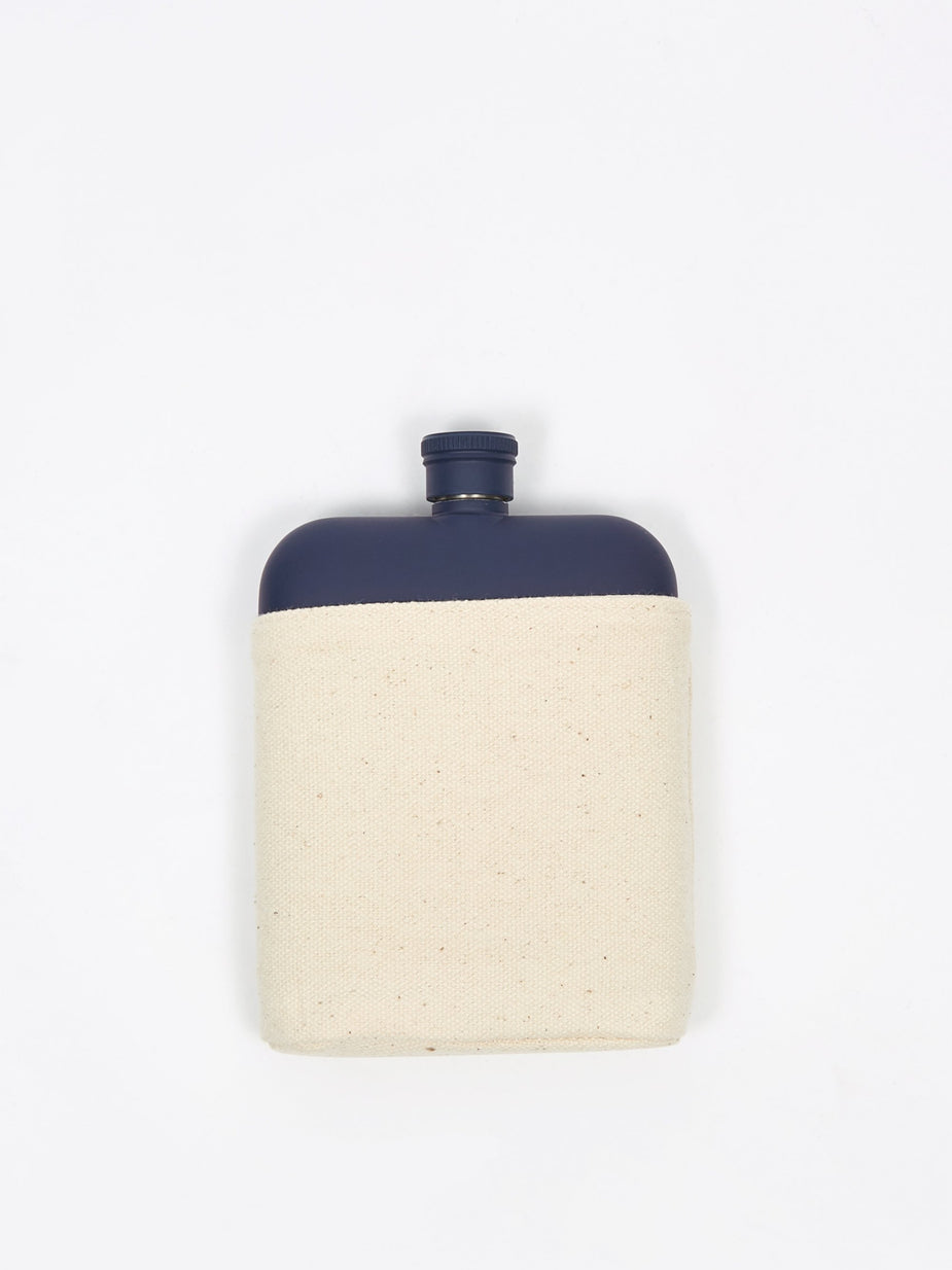 Izola Izola 6oz Hip Flask With Canvas Carrier - Blue - Blue