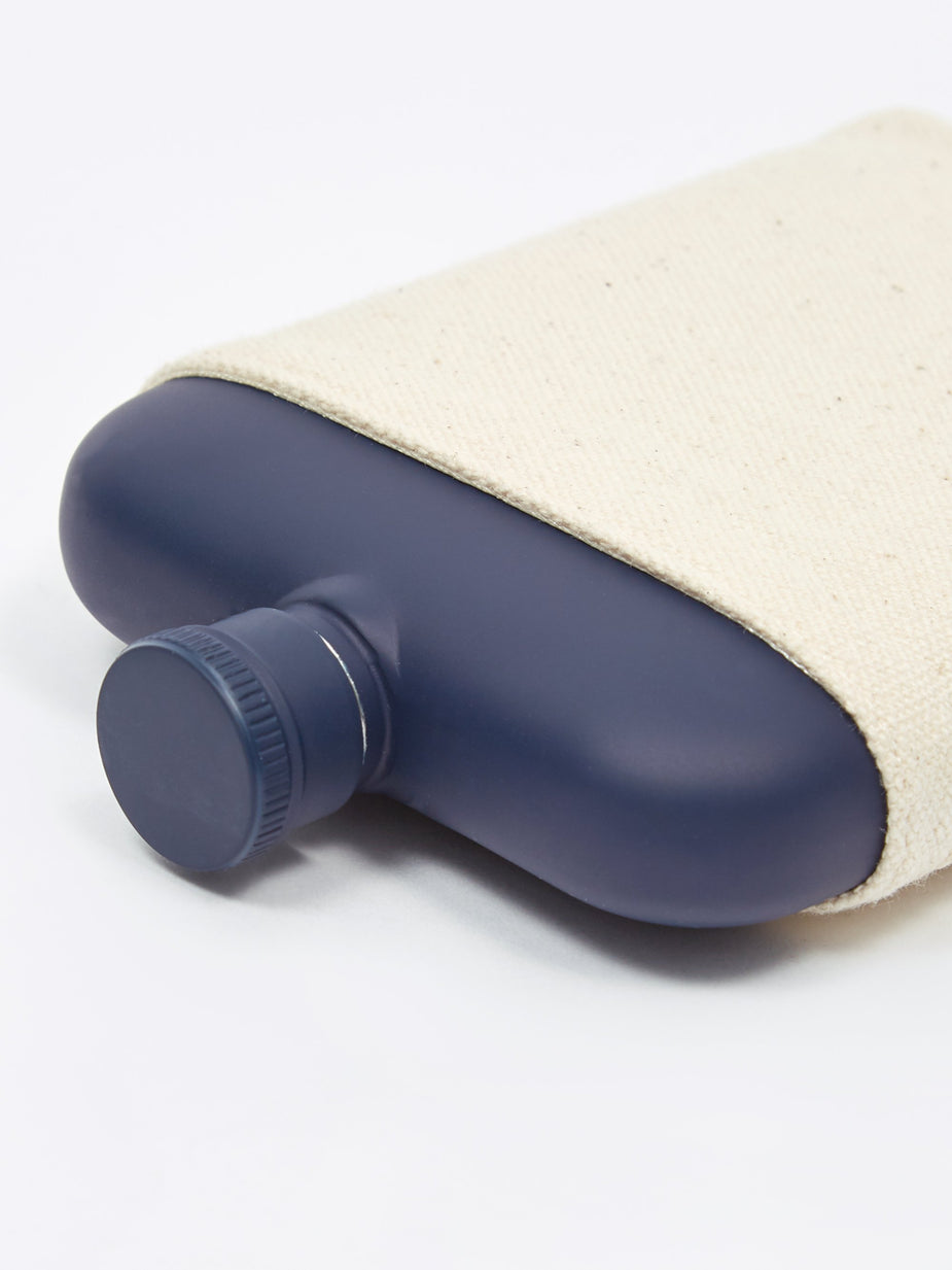 Izola Izola 6oz Hip Flask With Canvas Carrier - Blue - Blue