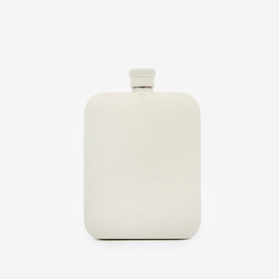 Izola Izola 6oz Hip Flask With Canvas Carrier - Cream - Neutrals
