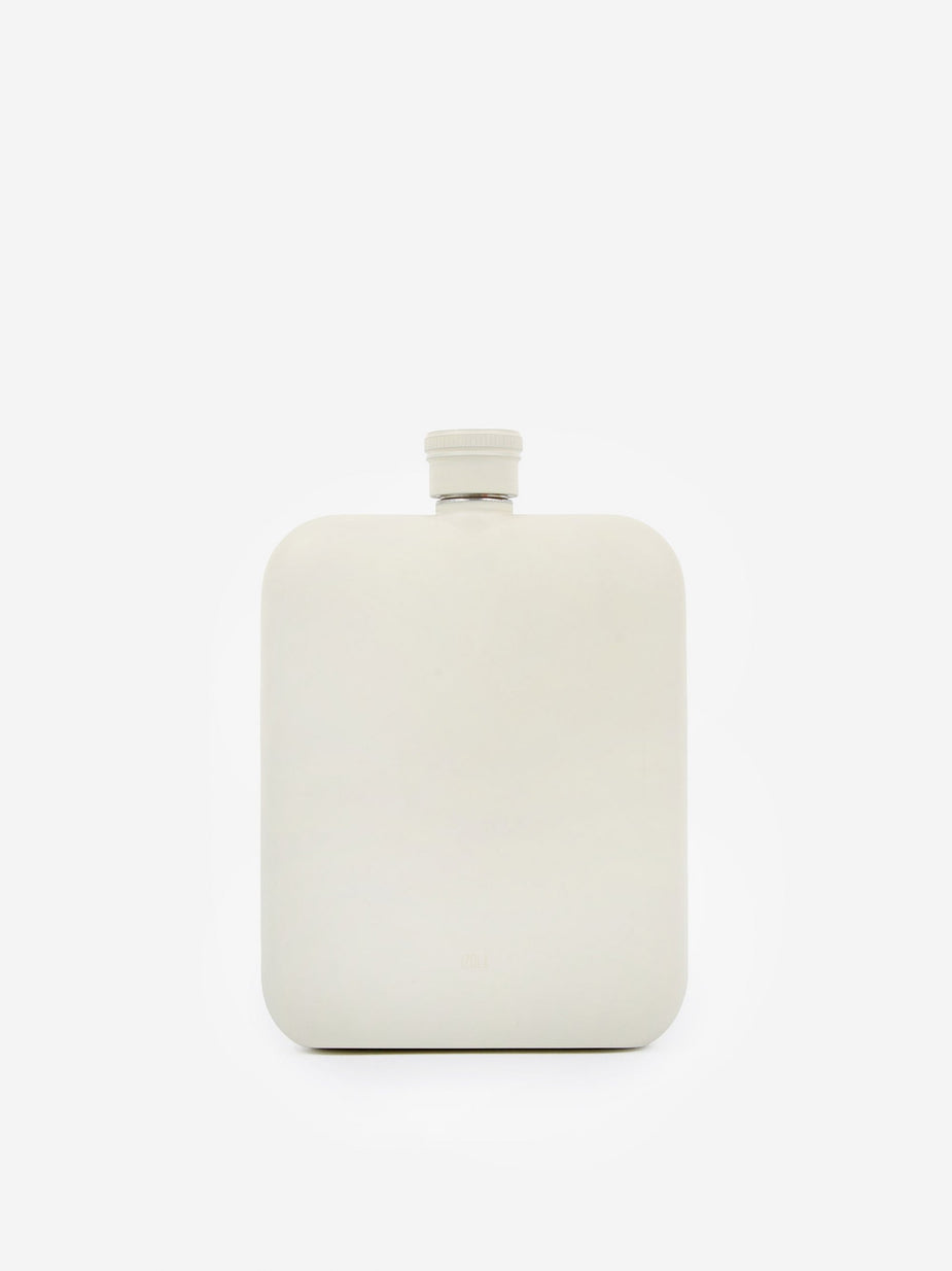 Izola Izola 6oz Hip Flask With Canvas Carrier - Cream - Neutrals