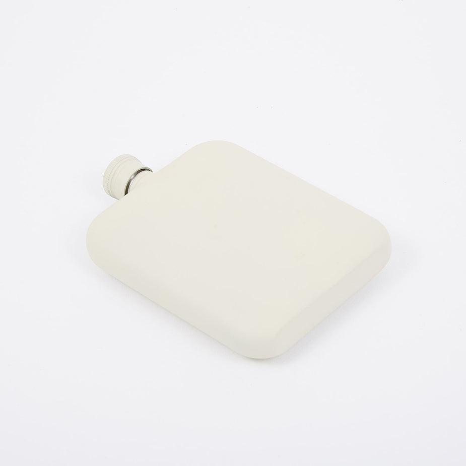 Izola Izola 6oz Hip Flask With Canvas Carrier - Cream - Neutrals