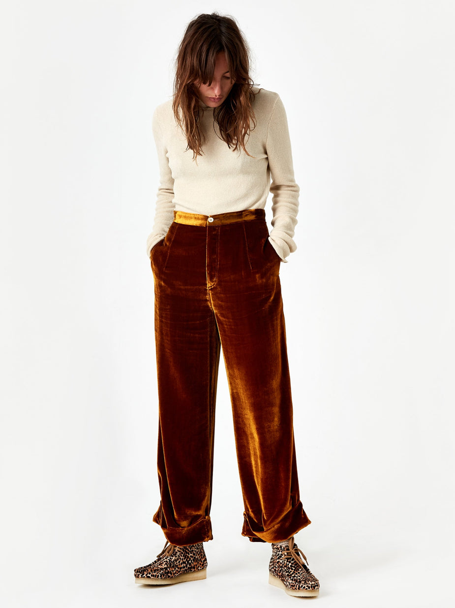 Jejia Jejia Jackie Pant - Gold Velvet - Gold