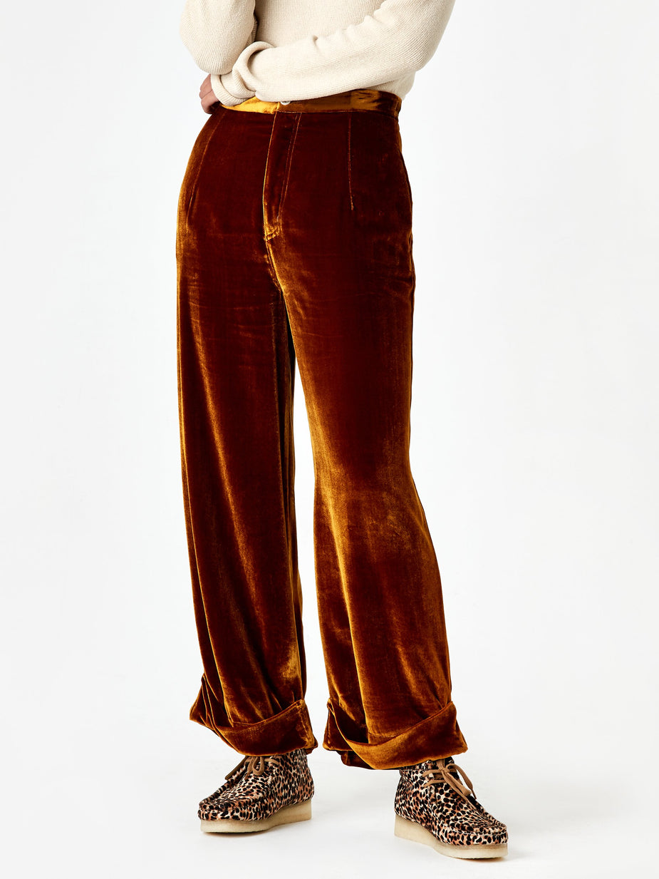 Jejia Jejia Jackie Pant - Gold Velvet - Gold