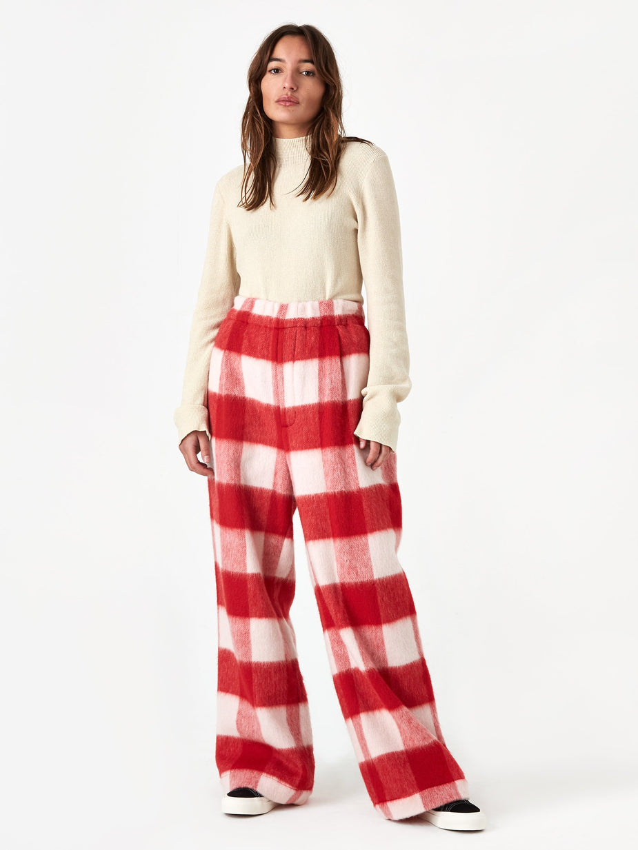 Jejia Jejia Norma Pant - Check Red White - Red