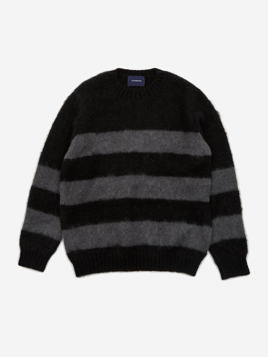 Undercover JohnUNDERCOVER Striped Knit Jumper (JUX4901-1) - Black Border - Black