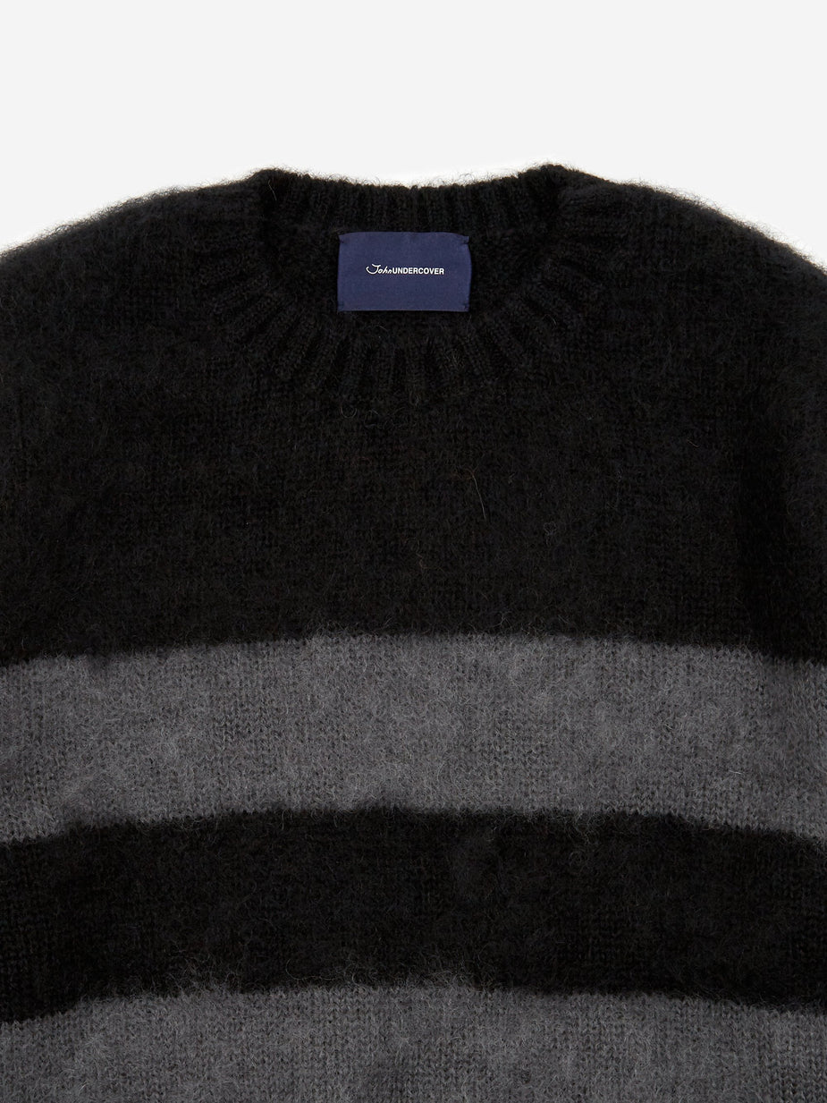 Undercover JohnUNDERCOVER Striped Knit Jumper (JUX4901-1) - Black Border - Black