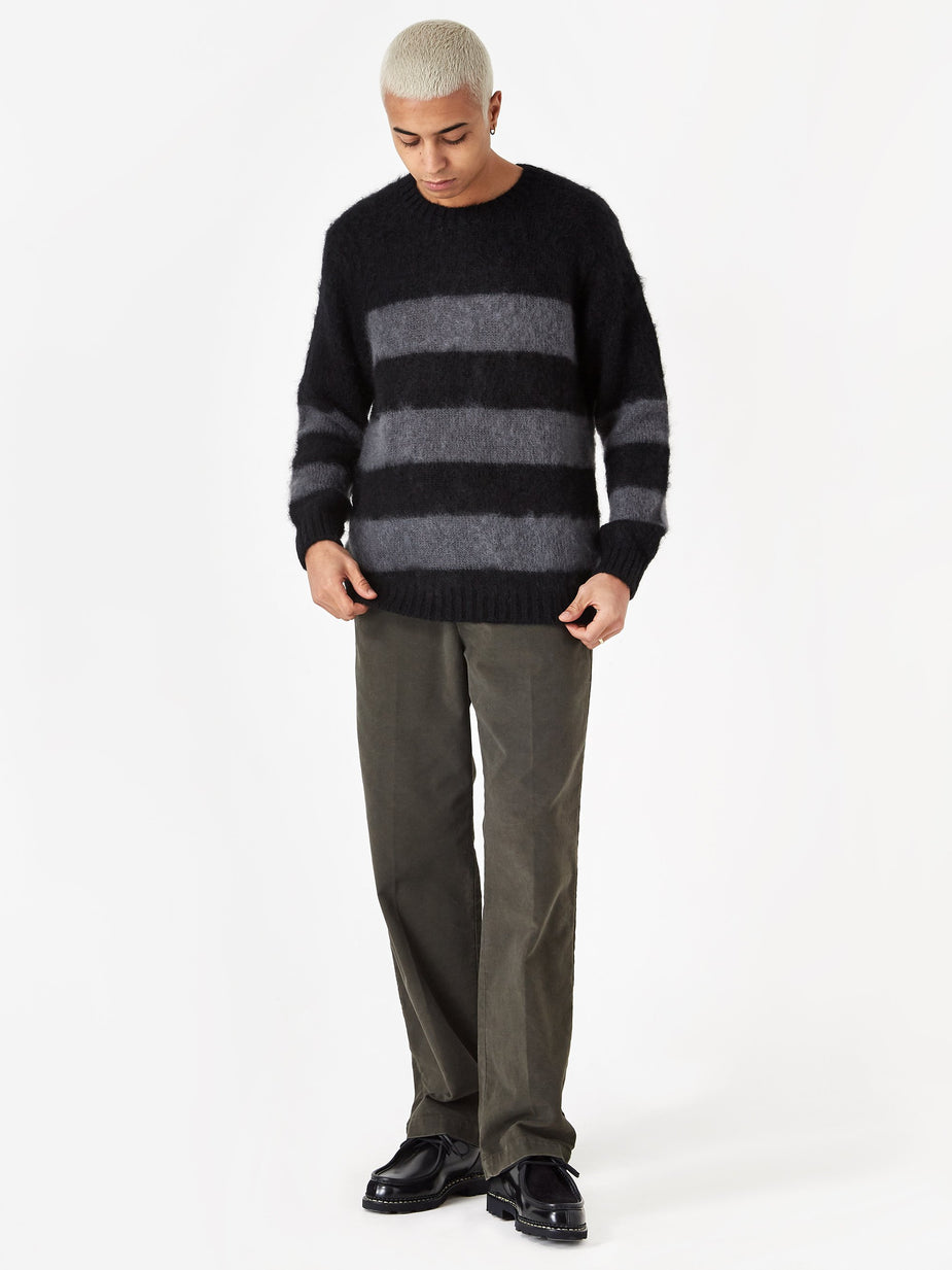 Undercover JohnUNDERCOVER Striped Knit Jumper (JUX4901-1) - Black Border - Black