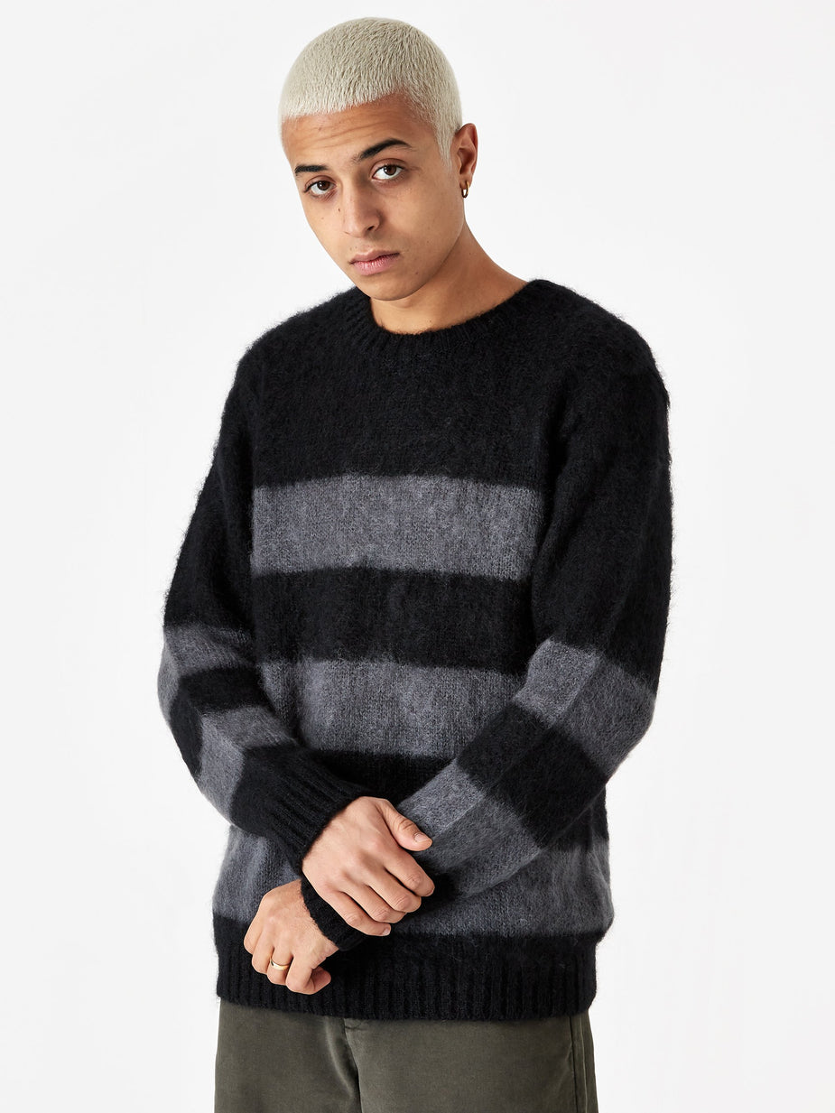 Undercover JohnUNDERCOVER Striped Knit Jumper (JUX4901-1) - Black Border - Black