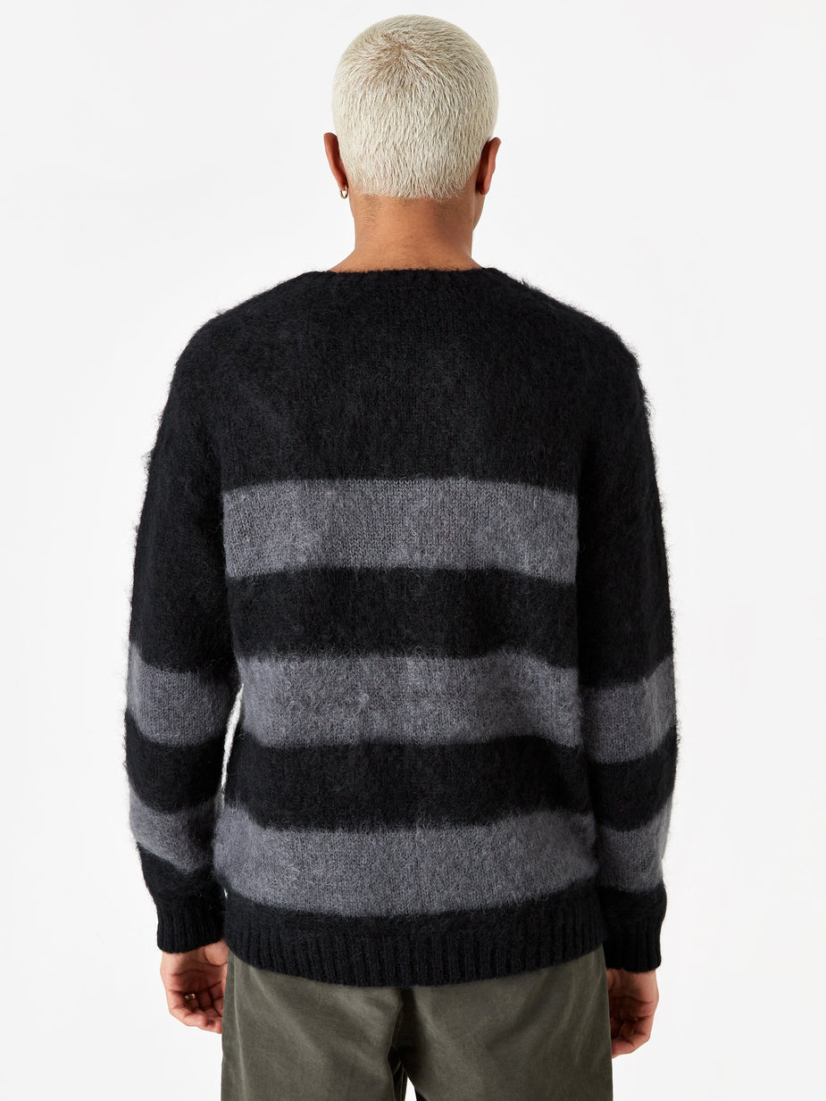 Undercover JohnUNDERCOVER Striped Knit Jumper (JUX4901-1) - Black Border - Black