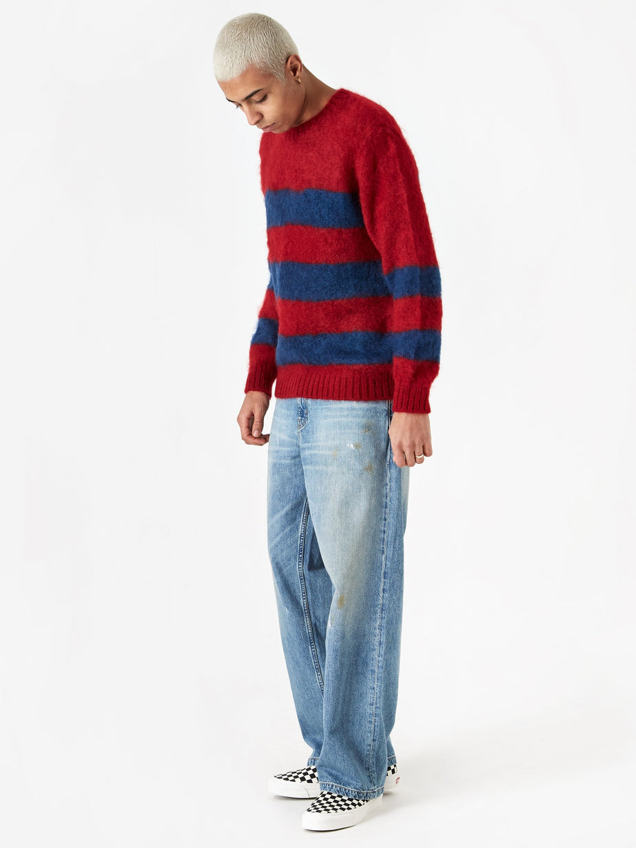 Undercover JohnUNDERCOVER Striped Knit Jumper (JUX4901-1) - Red Border - Red